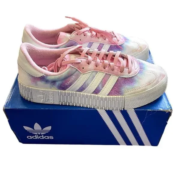 adidas | Shoes | Adidas Sambarose Cloud White True Pink Tie Dye Hippie  Shoes Sneakers Size 7 | Poshmark